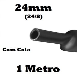 Termo Retrátil 24,0 mm com Cola Preto - 1 Metro (24/8)