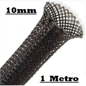 Malha Náutica Expansiva Preto 10mm - 1 metro