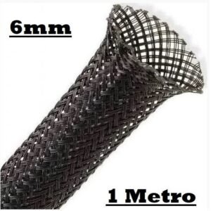 Malha Náutica Expansiva Preta 6mm - 1metro