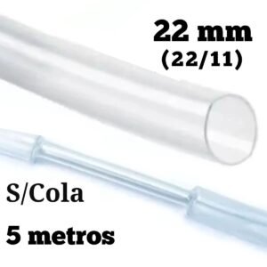Termo Retrátil 22mm Transparente Sem Cola - 5 Metros