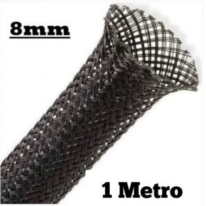 Malha Náutica Expansiva Preto 8mm - 1 metro